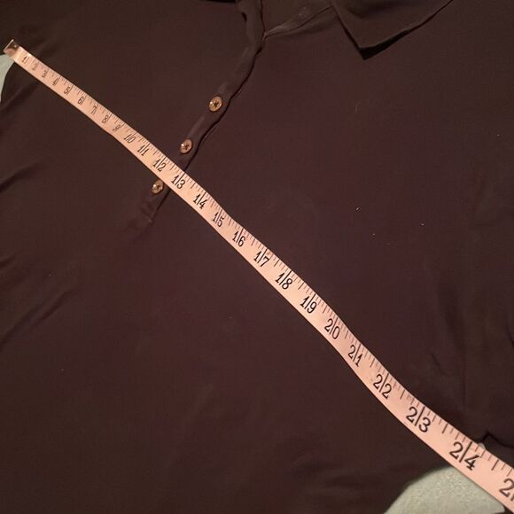 1X Jones New York Signature Woman black long sleeve with gold buttons collar top - Picture 5 of 8